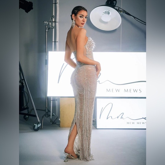 Mew Mews Silver Strapless Dress - Picture 4 of 15